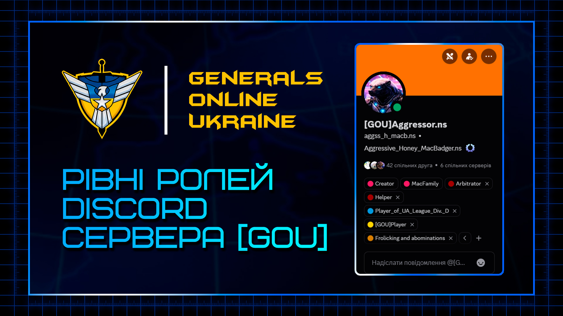 Рівні ролей Discord-сервера GOU
